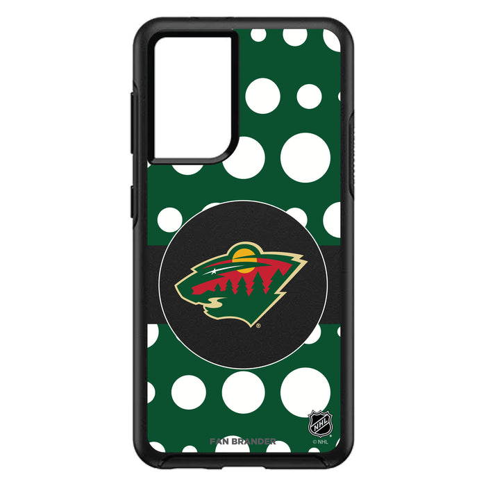 OtterBox Black Phone case with Minnesota Wild Polka Dots design