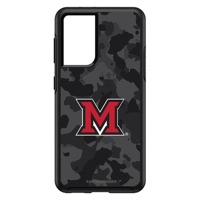 OtterBox Black Phone case with Miami University RedHawks Urban Camo Background