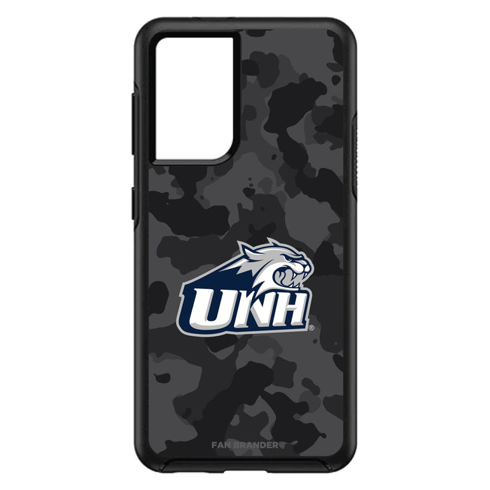 OtterBox Black Phone case with New Hampshire Wildcats Urban Camo Background