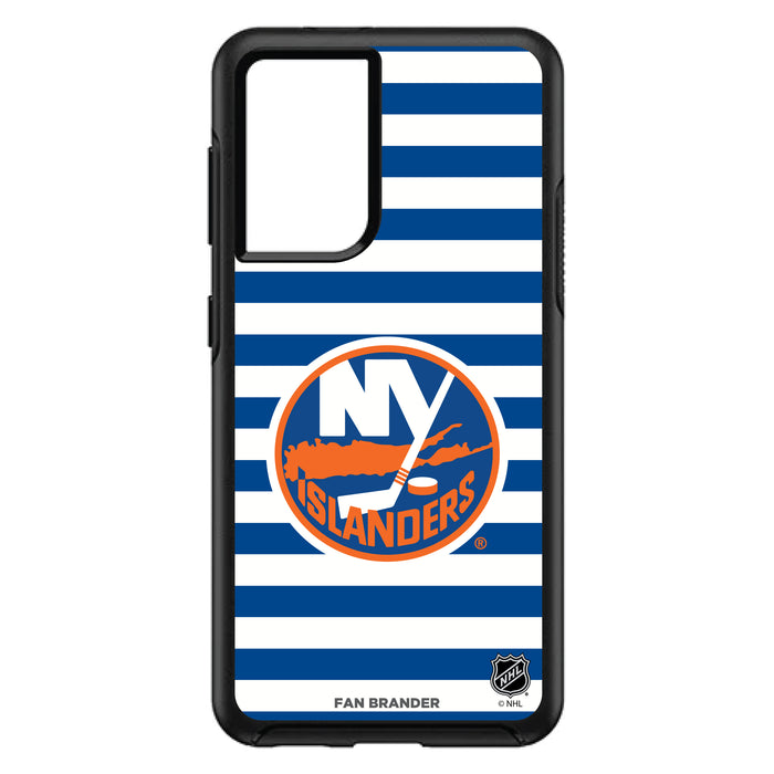 OtterBox Black Phone case with New York Islanders Primary Logo and Striped Design