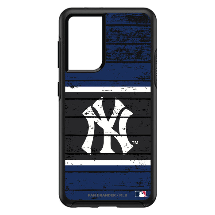 OtterBox Black Phone case with New York Yankees Primary Logo on Wood Design