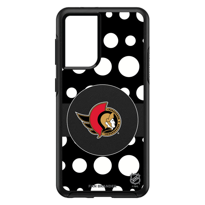 OtterBox Black Phone case with Ottawa Senators Polka Dots design