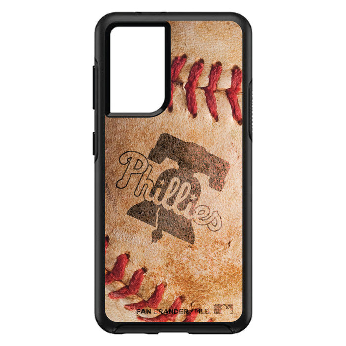 OtterBox Black Phone case with Philadelphia Phillies Primary Logo and Baseball Design