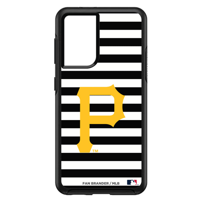 OtterBox Black Phone case with Pittsburgh Pirates Primary Logo and Striped Design