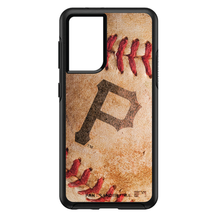 OtterBox Black Phone case with Pittsburgh Pirates Primary Logo and Baseball Design