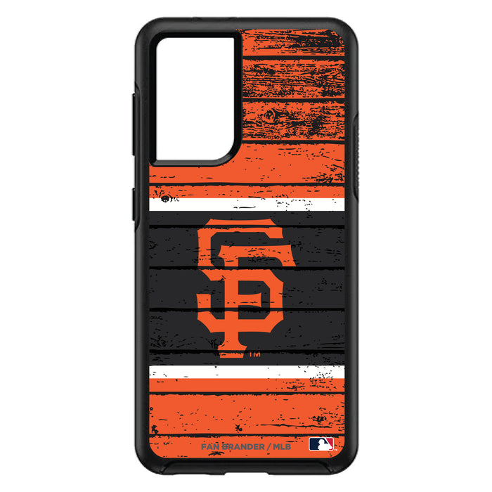 OtterBox Black Phone case with San Francisco Giants Primary Logo on Wood Design
