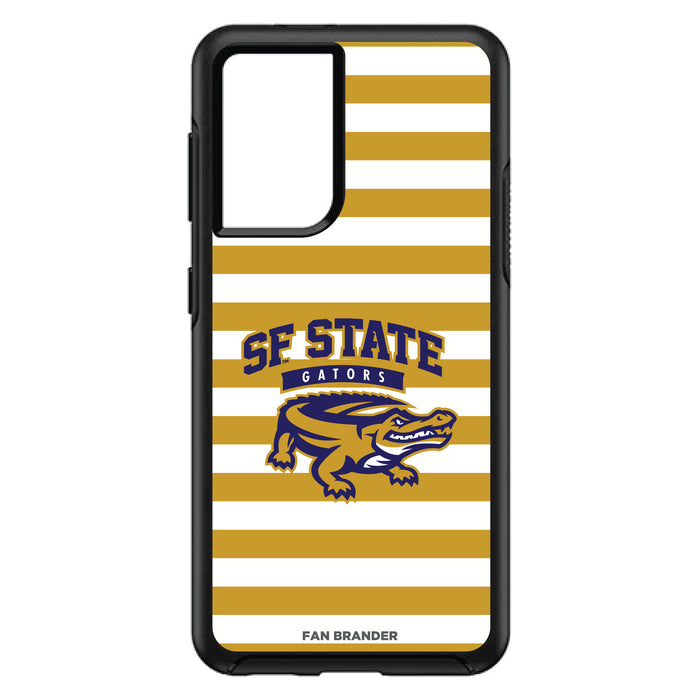 OtterBox Black Phone case with San Francisco State U Gators Tide Primary Logo and Striped Design