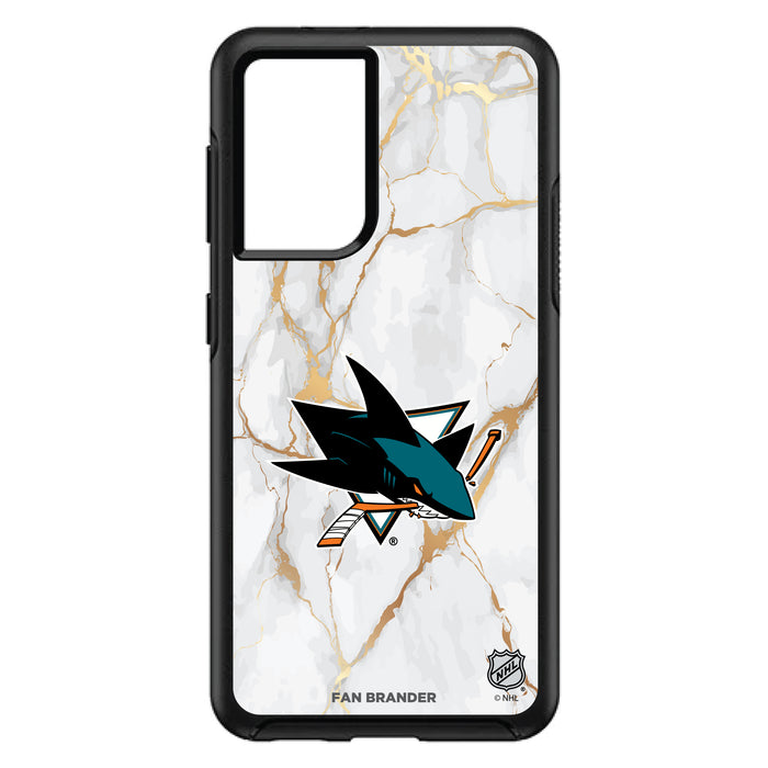 OtterBox Black Phone case with San Jose Sharks White Marble design