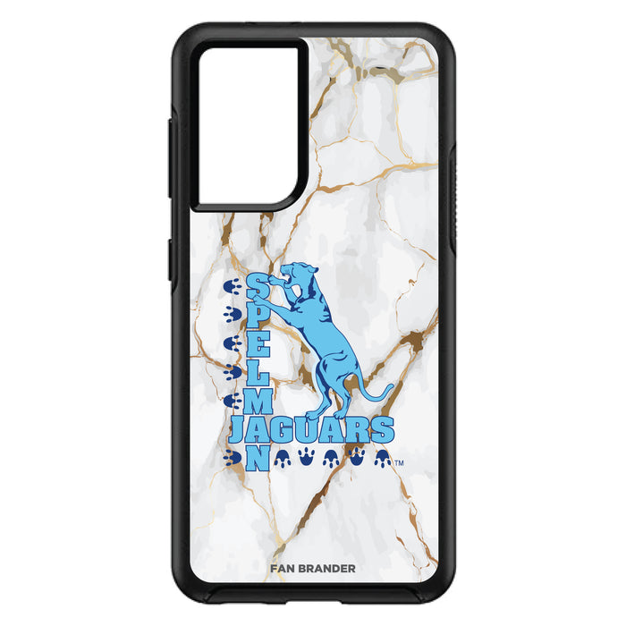 OtterBox Black Phone case with Spelman College Jaguars Tide White Marble Background