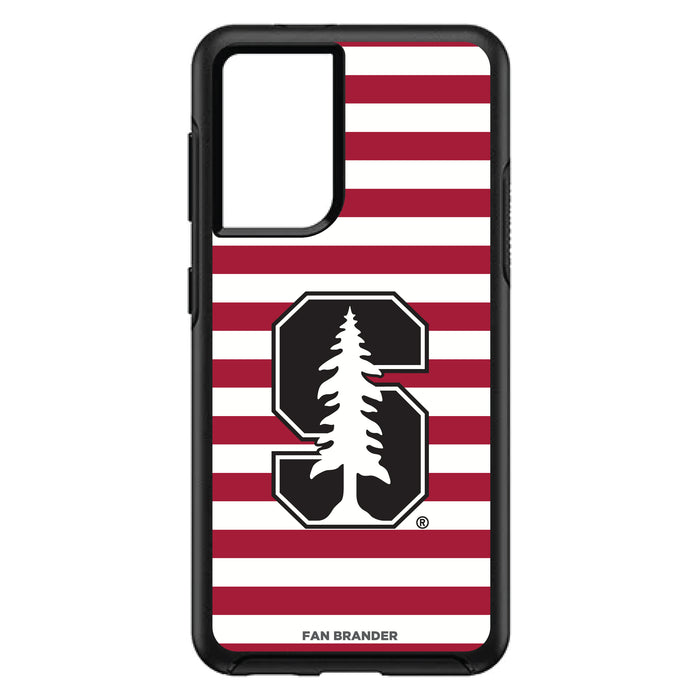 OtterBox Black Phone case with Stanford Cardinal Tide Primary Logo and Striped Design