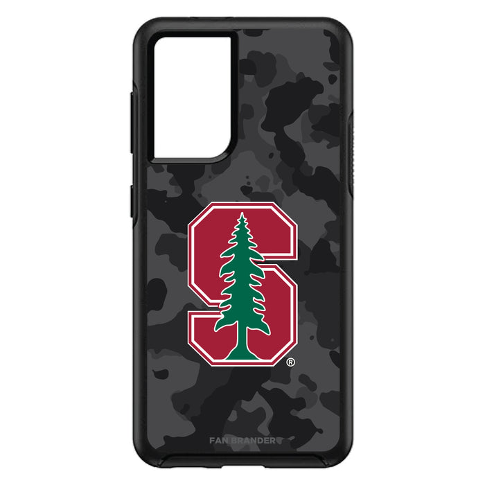 OtterBox Black Phone case with Stanford Cardinal Urban Camo Background