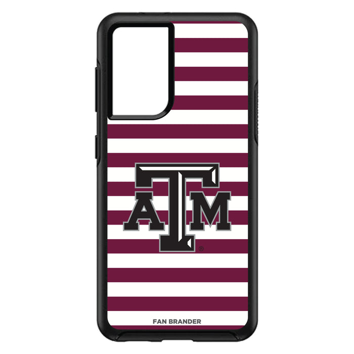 OtterBox Black Phone case with Texas A&M Aggies Tide Primary Logo and Striped Design