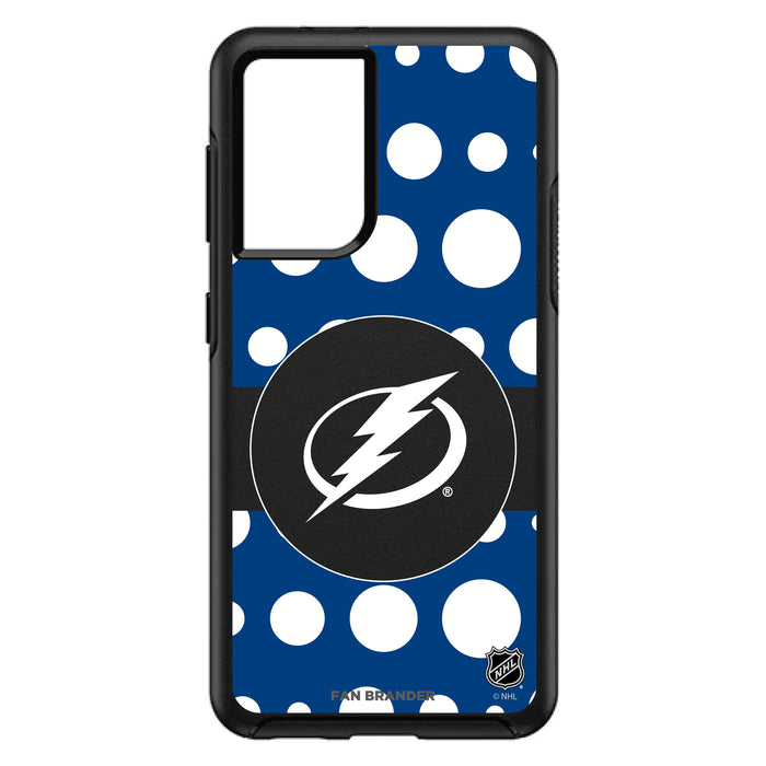OtterBox Black Phone case with Tampa Bay Lightning Polka Dots design