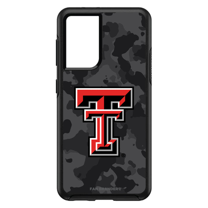OtterBox Black Phone case with Texas Tech Red Raiders Urban Camo Background