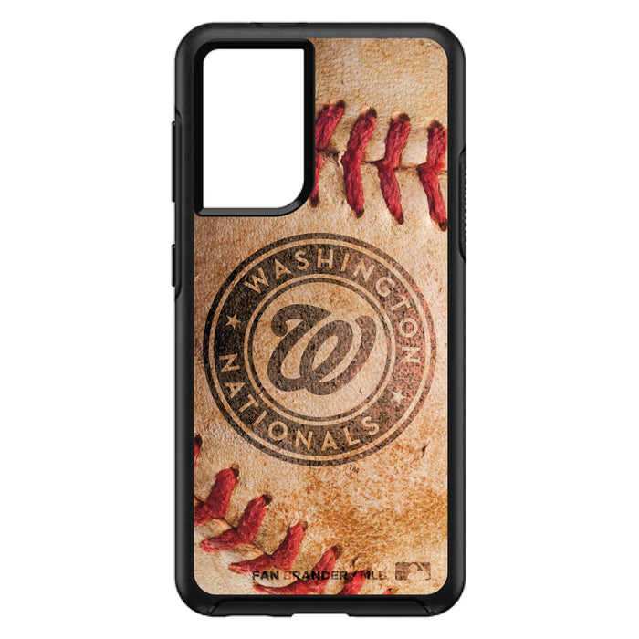 OtterBox Black Phone case with Washington Nationals Primary Logo and Baseball Design