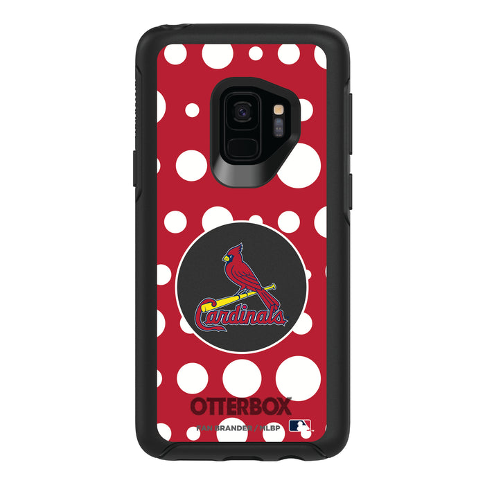 OtterBox Black Phone case with St. Louis Cardinals Polka Dot Design