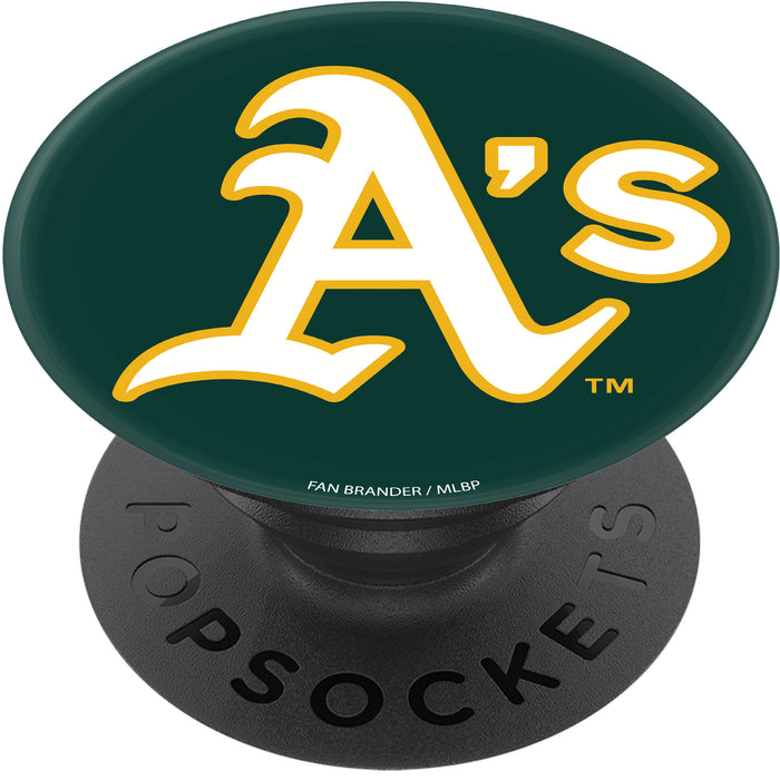 PopSocket PopGrip with Oakland Athletics Primary Logo on Team Color Background