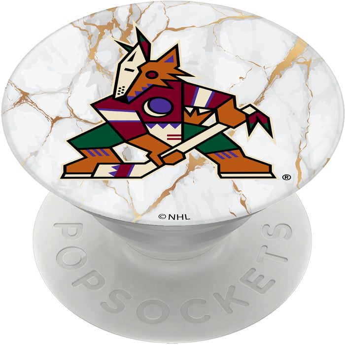 PopSocket PopGrip with Arizona Coyotes White Marble design