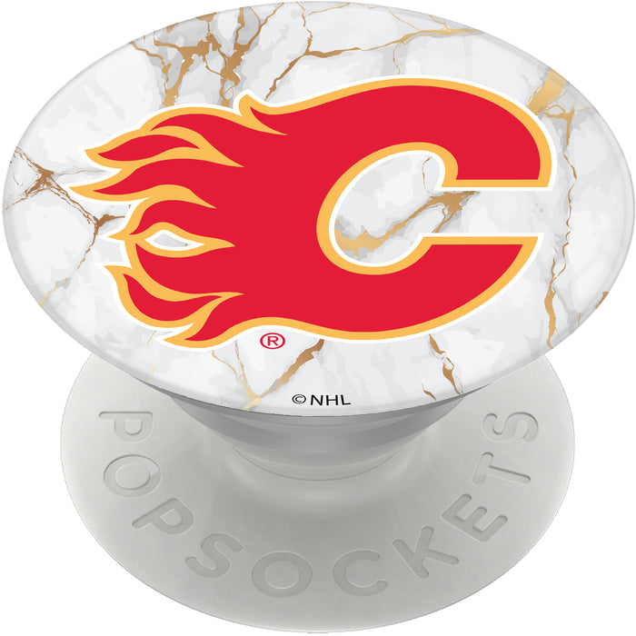 PopSocket PopGrip with Calgary Flames White Marble design