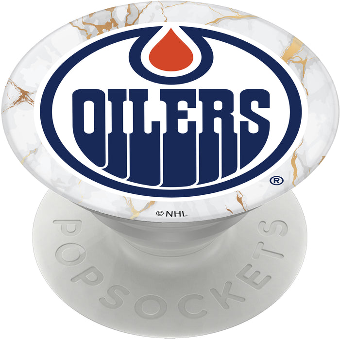 PopSocket PopGrip with Edmonton Oilers White Marble design