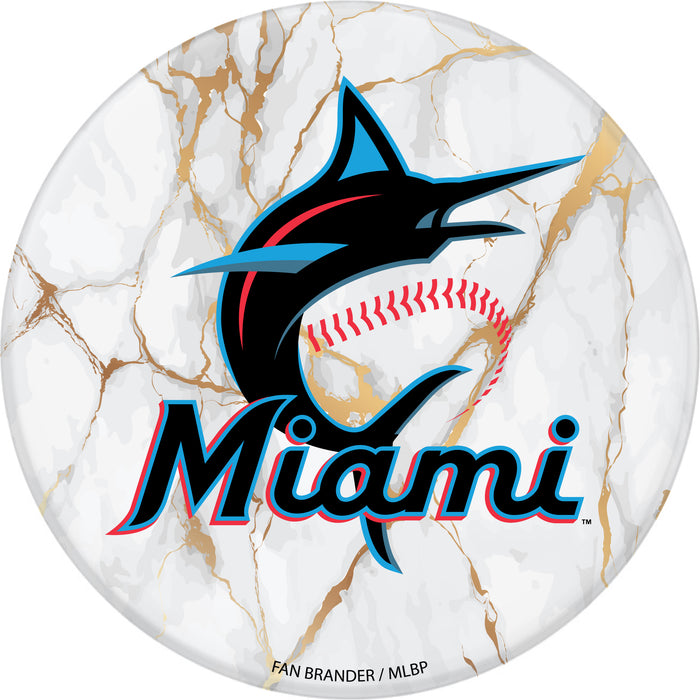 PopSocket PopGrip with Miami Marlins White Marble design