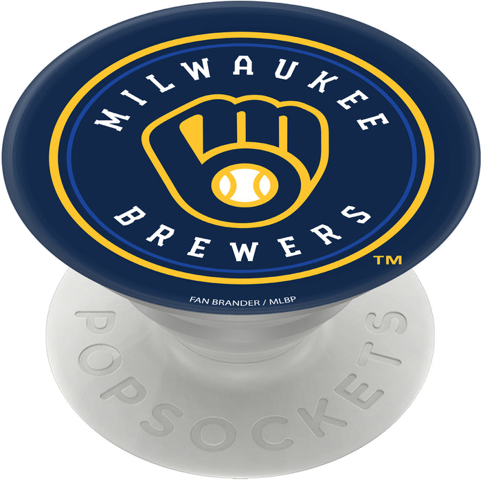 PopSocket PopGrip with Milwaukee Brewers Primary Logo on Team Color Background