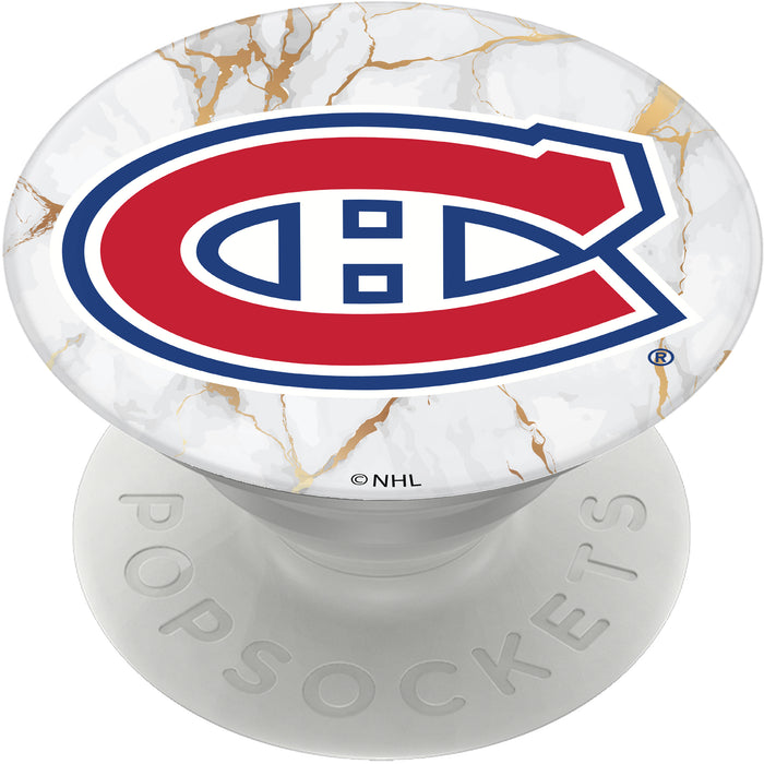 PopSocket PopGrip with Montreal Canadiens White Marble design
