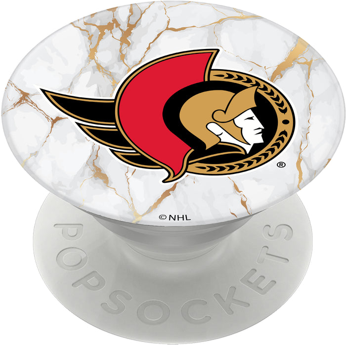 PopSocket PopGrip with Ottawa Senators White Marble design