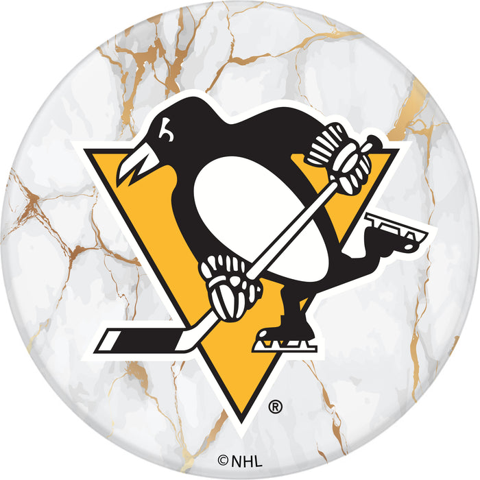 PopSocket PopGrip with Pittsburgh Penguins White Marble design