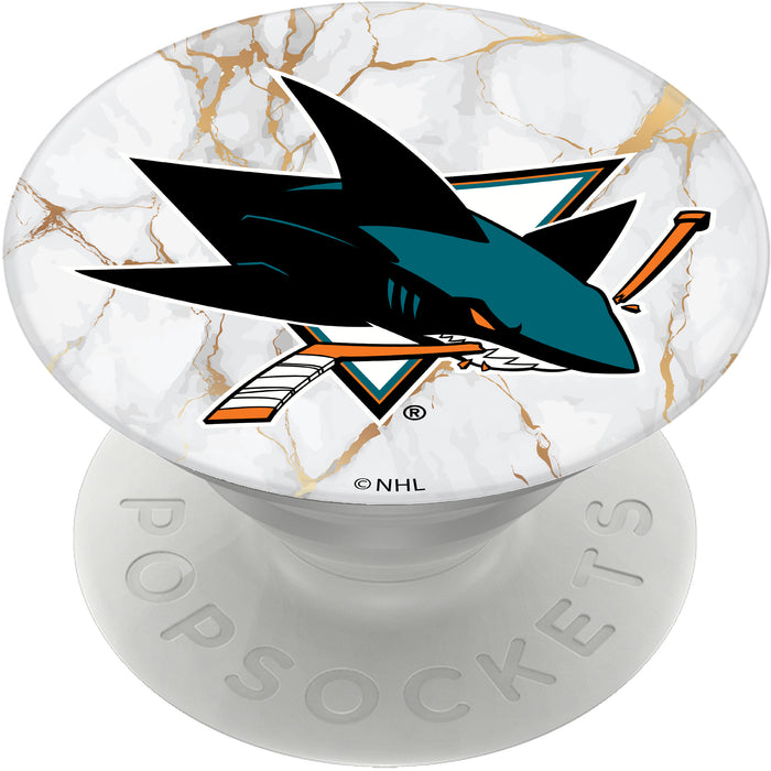 PopSocket PopGrip with San Jose Sharks White Marble design