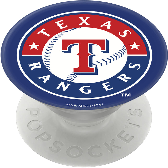 PopSocket PopGrip with Texas Rangers Primary Logo on Team Color Background