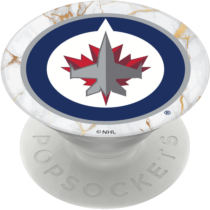 PopSocket PopGrip with Winnipeg Jets White Marble design