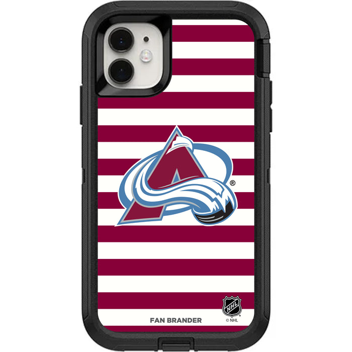 OtterBox Black Phone case with Colorado Avalanche Primary Logo and Striped Design