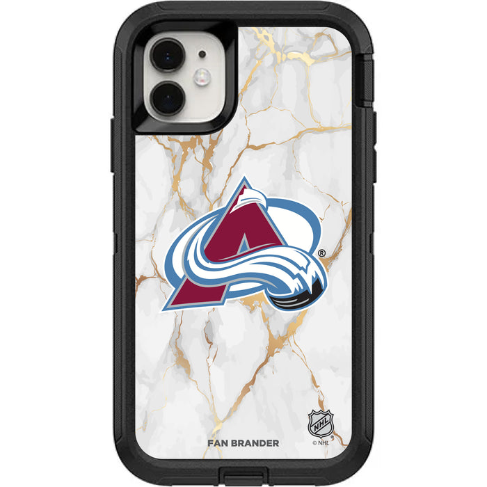 OtterBox Black Phone case with Colorado Avalanche White Marble design