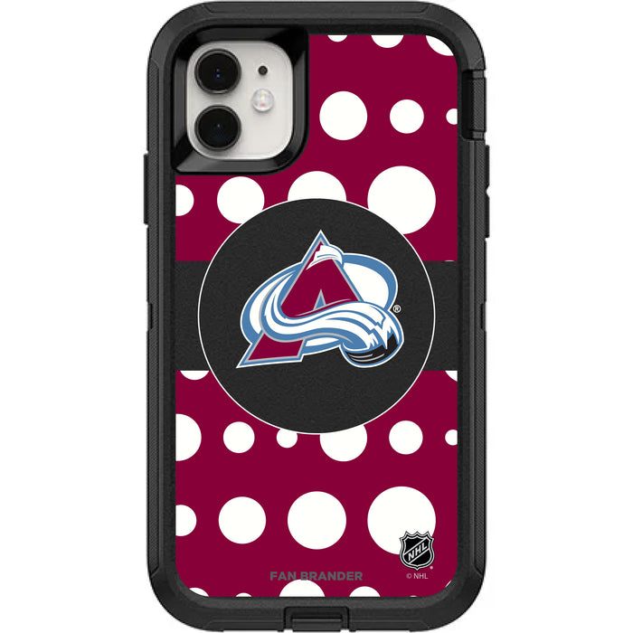 OtterBox Black Phone case with Colorado Avalanche Polka Dots design