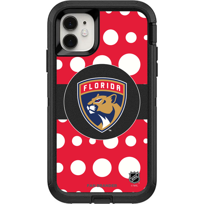 OtterBox Black Phone case with Florida Panthers Polka Dots design