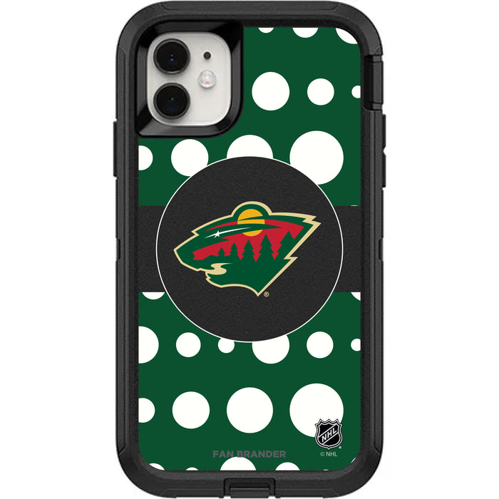 OtterBox Black Phone case with Minnesota Wild Polka Dots design