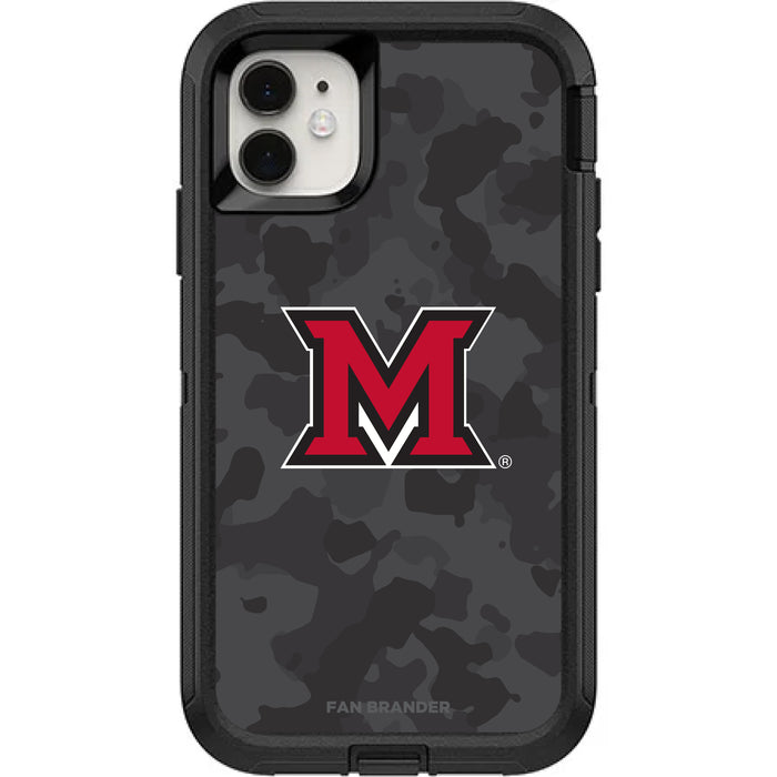 OtterBox Black Phone case with Miami University RedHawks Urban Camo Background