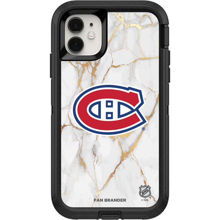 OtterBox Black Phone case with Montreal Canadiens White Marble design