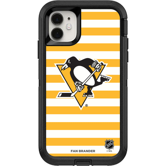 OtterBox Black Phone case with Pittsburgh Penguins Stripes