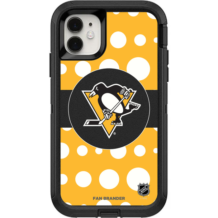 OtterBox Black Phone case with Pittsburgh Penguins Polka Dots design