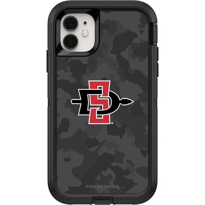 OtterBox Black Phone case with San Diego State Aztecs Urban Camo Background