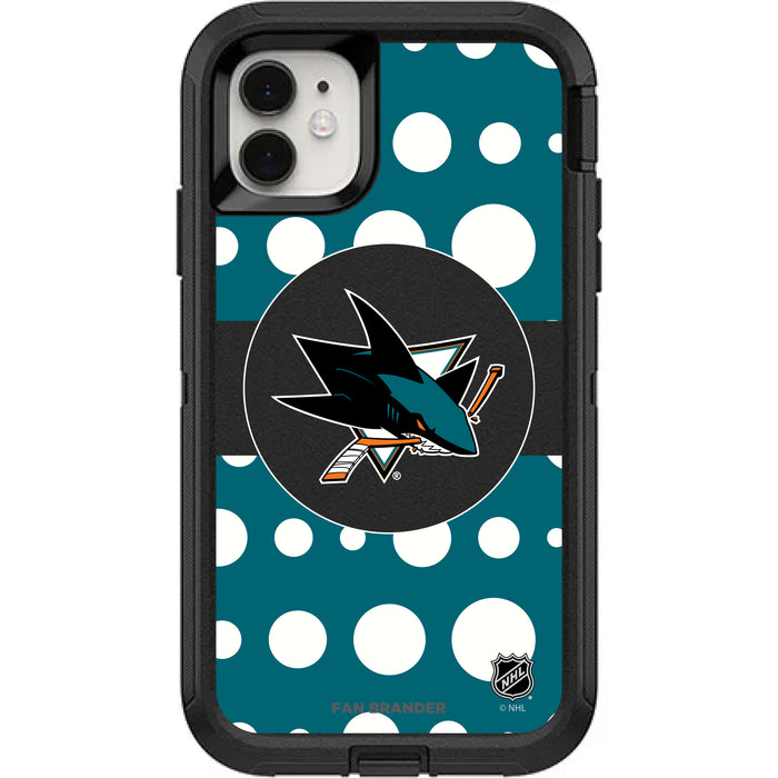 OtterBox Black Phone case with San Jose Sharks Polka Dots design