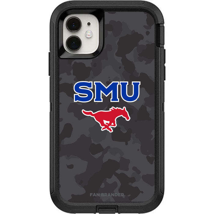 OtterBox Black Phone case with SMU Mustangs Urban Camo Background
