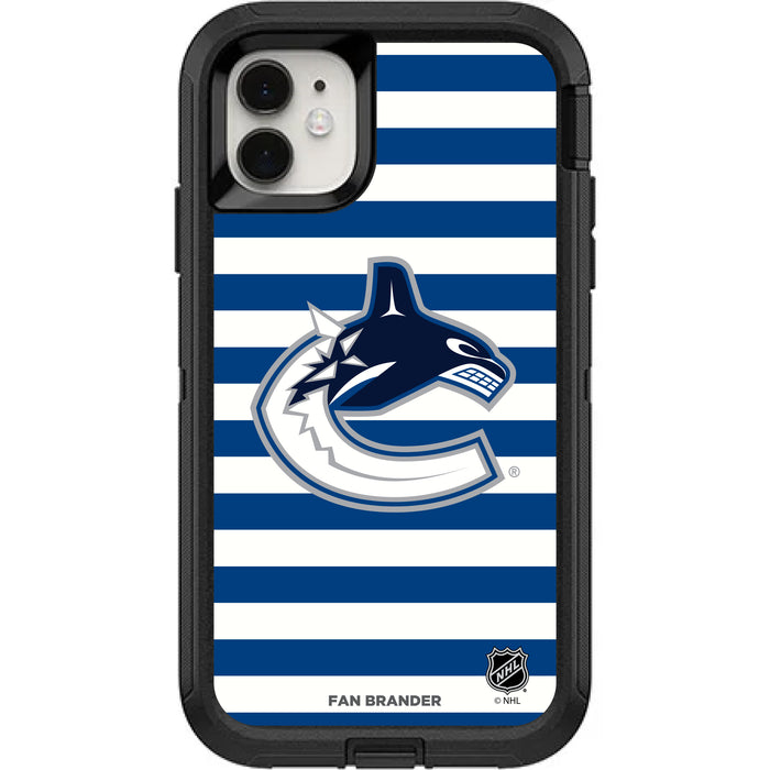 OtterBox Black Phone case with Vancouver Canucks Stripes