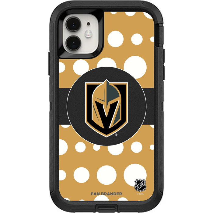 OtterBox Black Phone case with Vegas Golden Knights Polka Dots design