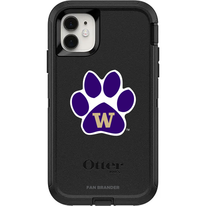 OtterBox Black Phone case with Washington Huskies Secondary Logo