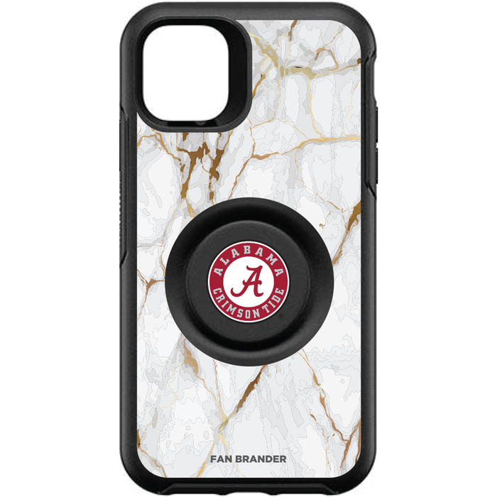 OtterBox Otter + Pop symmetry Phone case with Alabama Crimson Tide White Marble Background