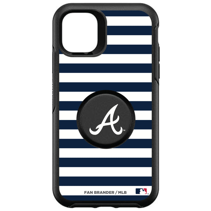 OtterBox Otter + Pop symmetry Phone case with Atlanta Braves Primary Logo and Striped Design