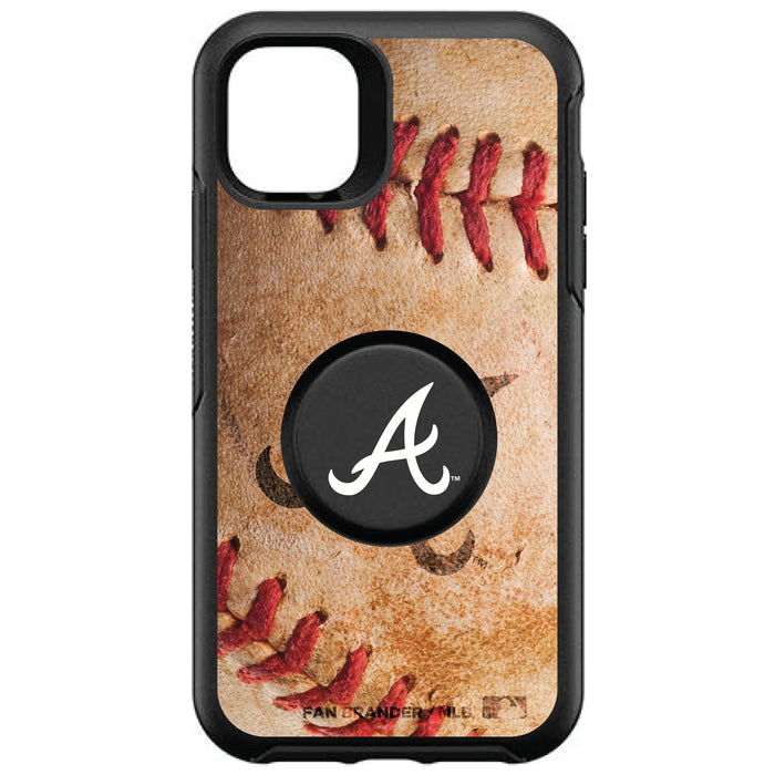OtterBox Otter + Pop symmetry Phone case with Atlanta Braves Primary Logo with Baseball Design
